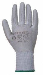 Montážne rukavice, na dlani namočené do polyuretánu, veľkosť: 8, sivé
