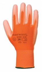 Montážne rukavice, na dlani namočené do polyuretánu, veľkosť: 8, oranžové