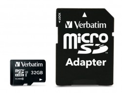 Pamov karta, microSDHC, 32 GB, CL10/U3, 90/45 MB/s, s adaptrom, VERBATIM 