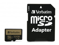Pamov karta, microSDHC, 32GB, CL10/U3, 90/80 MB/s, s adaptrom, VERBATIM 