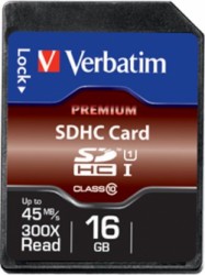 Pamäťová karta, SDHC, 16GB, CL10/U1, 80/10 MB/s, VERBATIM "Premium"