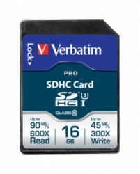 Pamov karta, SDHC, 16 GB, C1L0/U3, 90/45MB/sec, VERBATIM 
