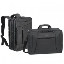 Taška na notebook, premeniteľná na batoh alebo tašku na rameno, 16", RIVACASE "Central 8290", čierna
