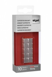Extra silný magnet v tvare kocky, 10 ks, SIGEL "SuperDym", strieborný