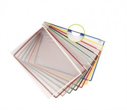 Prezentačná tabuľa k nástennému  držiaku, A4, oceľový rám, TARIFOLD, mix farieb