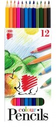 Farebné ceruzky, šesťhranné, ICO "Ježko", 12 farieb