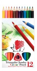 Farebné ceruzky, trojhranný tvar, hrubé, ICO "Ježko", 12 rôznych farieb