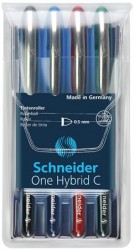Roller, sada, 0,5 mm, SCHNEIDER "One Hybrid C", 4 farby