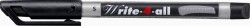 Permanentný popisovač, 0,4 mm, kužeľový hrot, STABILO "Write-4-all", čierna