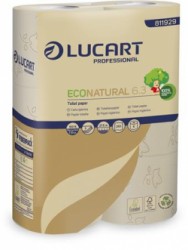 Toaletný papier, 3-vrstvový, malý kotúč, 27,5 m, LUCART "EcoNatural 6.3", hnedá