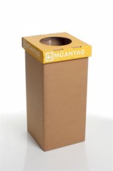 Odpadkový kôš na triedený odpad, recyklovaný, HU popis, 20 l, RECOBIN "Mini", žltá