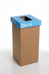 Odpadkový kôš na triedený odpad, recyklovaný, HU popis, 20 l, RECOBIN "Mini", modrá