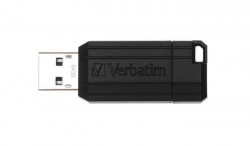 USB kľúč, 64GB, USB 2.0, 10/4MB/sec, VERBATIM "PinStripe", čierny
