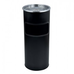 Odpadkový kôš, kovový, ohňovzdorný, s vyberateľným popolníkom, 25x58 cm, čierna