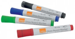 Popisovač na sklenené tabule, NOBO, 4 rôzne farby