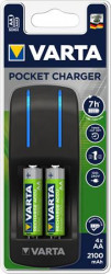 Nabíjačka batérií, AA tužková/AAA mikrotužková, 4x2100 mAh AA, VARTA "Pocket"