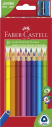 Farebn ceruzky, sada, trojhrann tvar, FABER-CASTELL "Jumbo", 20 rznych farieb
