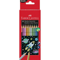 Farebn ceruzky, sada, eshrann, FABER-CASTELL, 10 rznych metalickch farieb