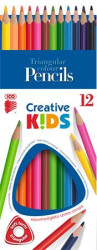 Farebn ceruzky, sada, trojhrann, ICO "Creative kids", 12 rznych farieb