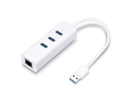 USB ethernetov sieov adaptr s USB hubom, 3 porty, USB 3.0, TP-Link 