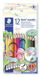 Farebn ceruzky s gumou, eshrann tvar, STAEDTLER "Noris Club", 12 rznych farieb