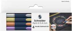 Roller, metalický, sada, 0,4 mm, SCHNEIDER "Paint-It 050", 4 rôzne farby