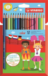 Farebn ceruzky, esthrann tvar, STABILO "Color", 18 rznych farieb