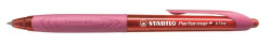 Gukov pero, 0,35 mm, stlac mechanizmus, erven telo, STABILO "Performer+", erven