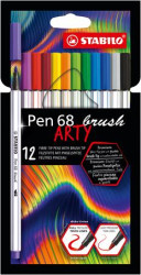 Popisova, sada, STABILO "Pen 68 brush ARTY", 10 rznych farieb