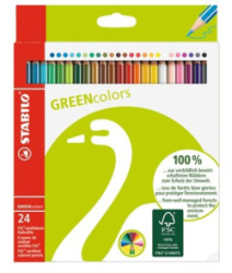 Farebn ceruzky, eshrann, STABILO "GreenColours", 24 farieb