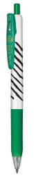 Glov pero, 0,33 mm, stlac mechanizmus, pruhovan telo, ZEBRA "Sarasa Clip", zelen