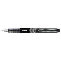 Plniace pero, 0,6 mm, ZEBRA, jednorazové, čierne