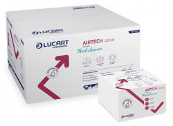 Utierky, ohyb V, 1-vrstvové, 60 útržkov, LUCART "Airtech Medicleaner", biela