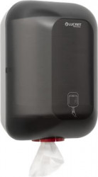Zásobník na utierky, 24,5x24x36 cm, LUCART "L-One Maxi Airtech", čierna - priehľadná sivá