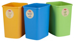 Odpadkový kôš na triedený odpad, plastový, 3x25 liter, CURVER "ECO Friendly"