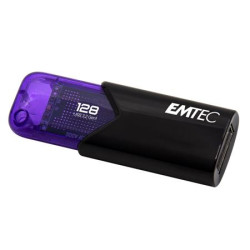 USB k¾úè, 128GB, USB 3.2, EMTEC "B110 Click Easy", èierna-fialová
