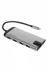 USB HUB, USB-C/USB 3.0/HDMI/Ethernet/SD/microSD, VERBATIM
