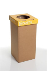 Odpadkový kôš na triedený odpad, recyklovaný, anglický popis, 20 l, RECOBIN "Mini", žltá