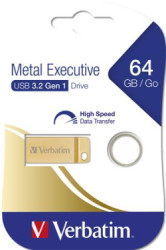 USB k, 64GB, USB 3.2,  VERBATIM "Executive Metal", zlat