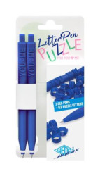 Glov pero, stlac mechanizmus, so 62 krkami na psmen, 2, WEDO "Letter Pen Puzzle", modr