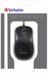 Myš, drôtová, optická, normálna ve¾kos�, USB, VERBATIM "Silent", èierna
