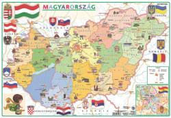 Podloka na stl, obojstrann, A3,"Gyerek MO kzigazgats/domborzat - Samosprva/Geografick mapa Maarska -vrobok v MJ